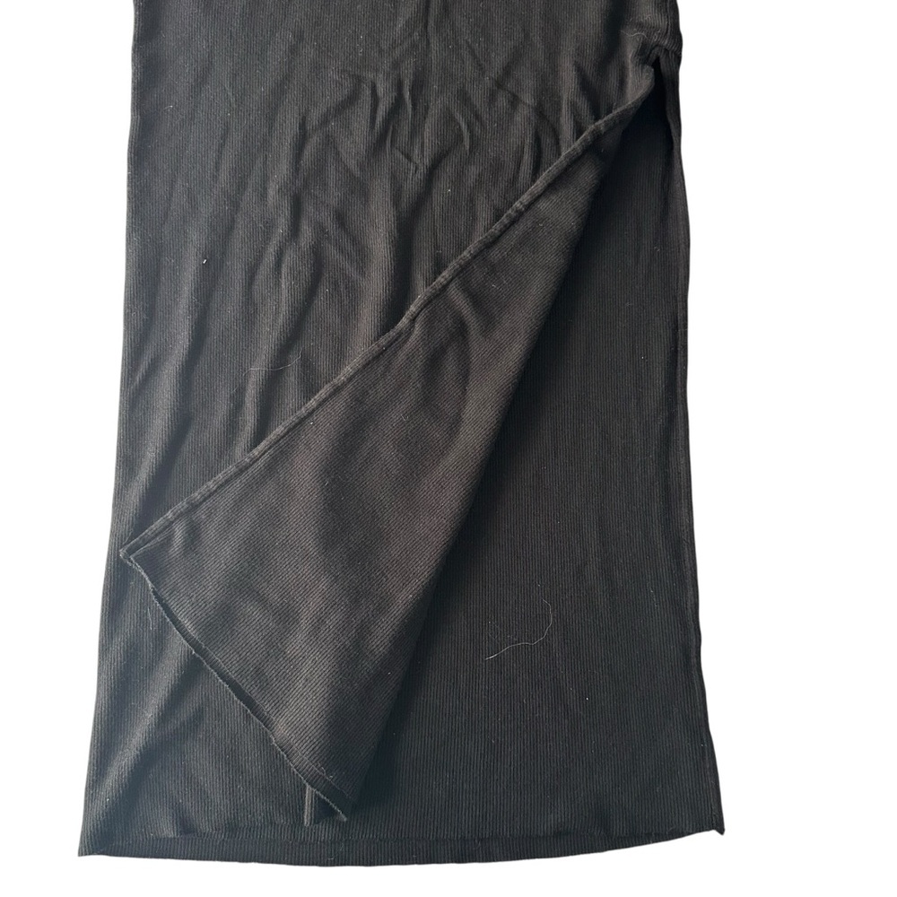 Cotton Citizen Melbourne Black Ribbed Midi Skirt w/ Slit | NWOT | Size L - Picture 3 of 9